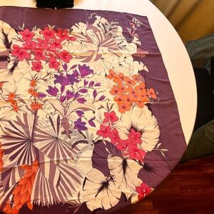 Floral Purple and Orange Scarf Leehaus 1988 Olympics
